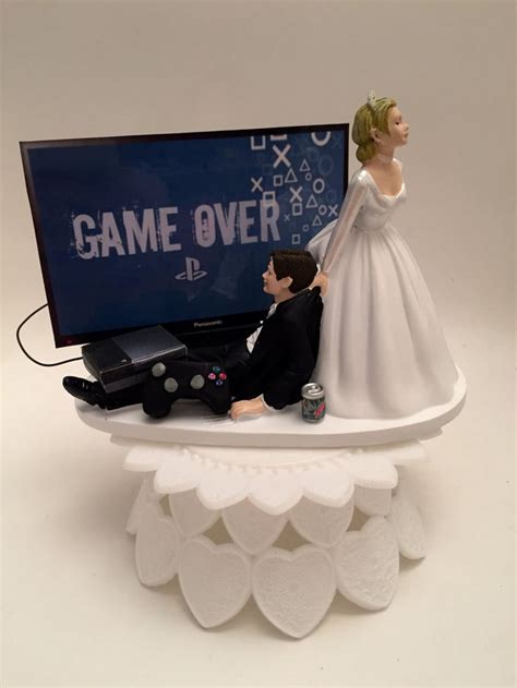 game  bride  groom ps funny wedding cake topper