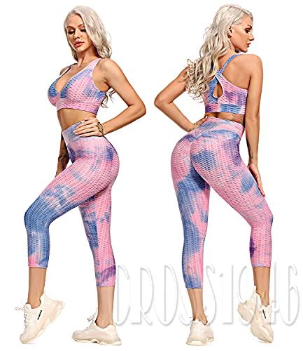 cross1946 sexy women s textured booty yoga pants high waist ruched