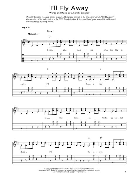 Ill Fly Away Arr Fred Sokolow By Albert E Brumley Solo Guitar