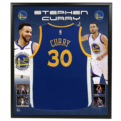 basketball stephen curry signed framed golden state warriors jersey