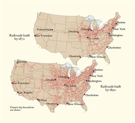 map  expansion  railroads   span   years    infographictv