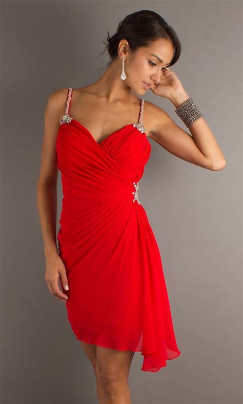 Elegant Short Red Cocktail Party Dresses