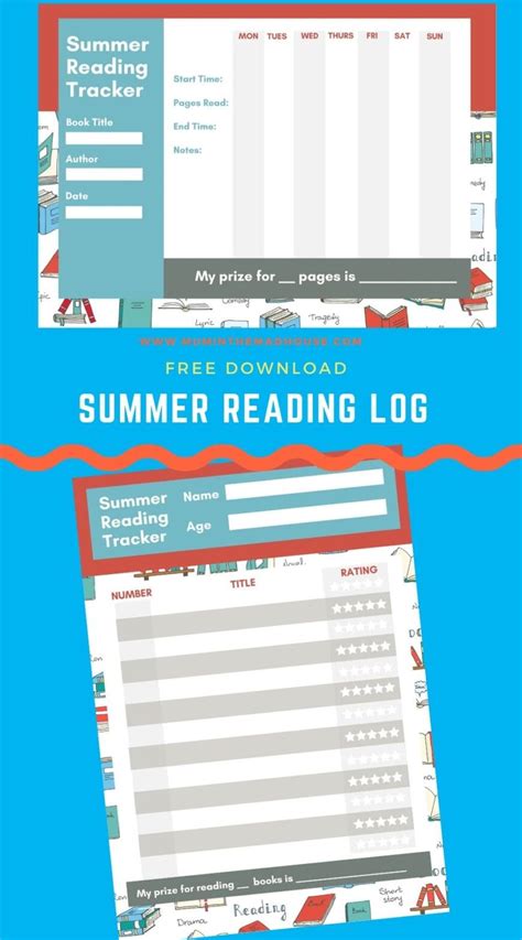 summer reading log printable mum   madhouse