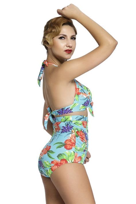 2 Piece Women Flora Plus Size High Waist Swimsuit Online