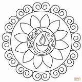 Rangoli Coloring Pages Color Kids sketch template