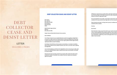 debt collector cease  desist letter  word google docs pages