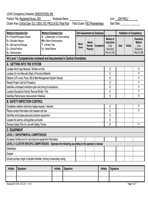 competency checklist template excel   form fill   sign