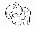 Rag Elephant Coloring Coloringcrew sketch template
