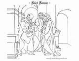 Simeon Coloring Pages St Saint Catholic Anna Jesus Saints February 18th Temple Playground Bible Feast Blaise Sheets Kids Color Catholicplayground sketch template