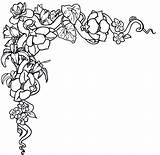 Border Rose Flower Clipart Line Library Clip sketch template