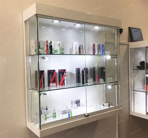 mm  mm frameless gloss white wall display cabinet led fitted rds