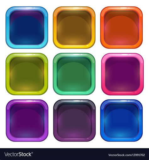 colorful glossy app icon frames royalty  vector image