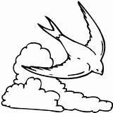 Clouds Coloring Schwalbe Over Swallow Clipart Flying Library Pages Clipground Malvorlagen sketch template