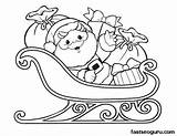 Coloring Sleigh Santa Pages Claus Christmas Printable Colouring Print Clause Gifts Color Drawing Getcolorings Sheets Part Noel Baba Cute Kids sketch template