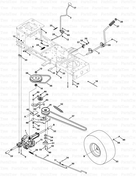 troy bilt ankg troy bilt pony lawn tractor  transmission drive assembly diagram