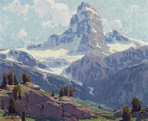 mountains art edgar payne  matterhorn oil  canvas
