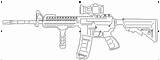 M4 Drawing Carbine Dxf Rifle Line Paintingvalley Drawings sketch template
