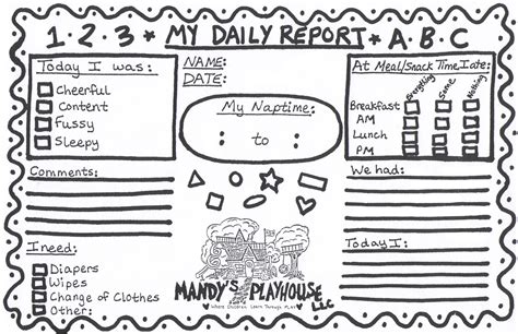 daily report daily reports toddlers pinterest