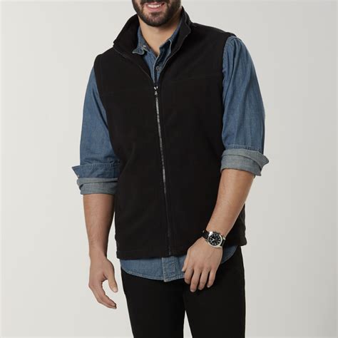 basic editions mens fleece vest