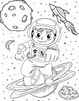 Astronaut Coloring Pages Kids Spaceship Wonder sketch template