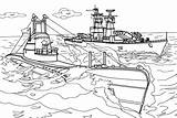 Coloring Pages Printable Battleship Military sketch template