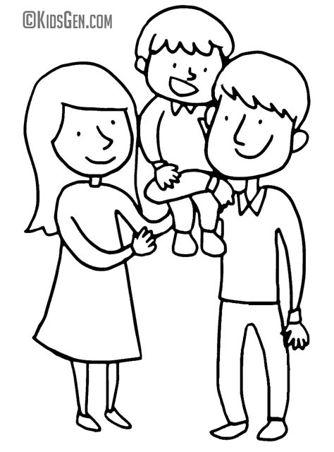 family coloring pages  toddlers home family style