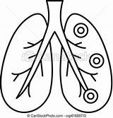 Bronchitis Lungs Isolated sketch template