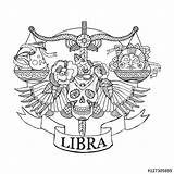 Libra Coloring Zodiac Adults Pages Sign Scale Tattoo Drawing Signs Horoscope Adult Tattoos Fotolia Para Scales Mandalas Stencils Colorir Desenhos sketch template