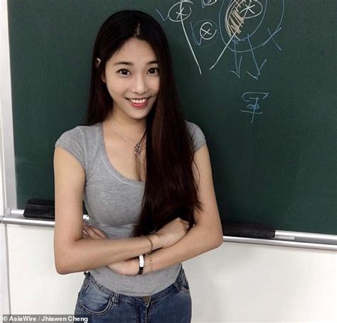 lecturer is dubbed taiwan s hottest teacher after photos taken of her during her classes go