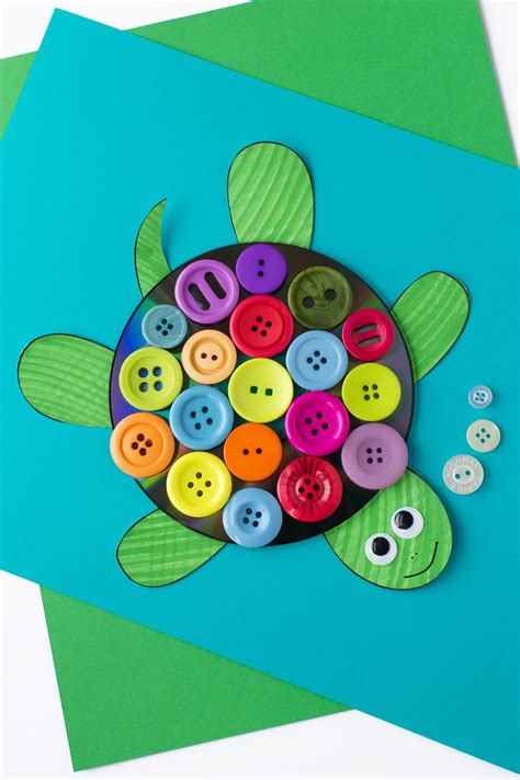 adorable button turtle  preschool nursery project  kids