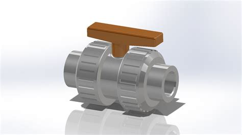 pvc 34 ball valve free 3d model cgtrader