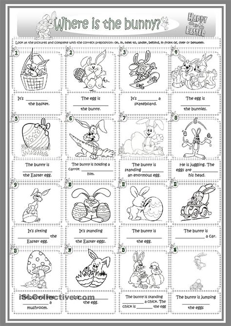 easter prepositions easter worksheets preposition worksheets easter