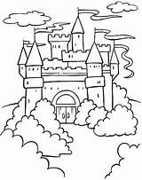 Castle Coloring Cloud Pages 為孩子的色頁 September sketch template