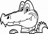 Alligator Crocodile Coloring Pages Cartoon Drawing Head Face Baby Caiman Color Cute Gators Florida Colouring Gator Book Sheet Silhouette Draw sketch template