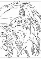 Aquaman Coloring Pages Color Kids Simple Print Printable Justcolor Children sketch template