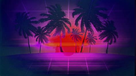 palm trees hd vaporwave wallpapers hd wallpapers id 49604