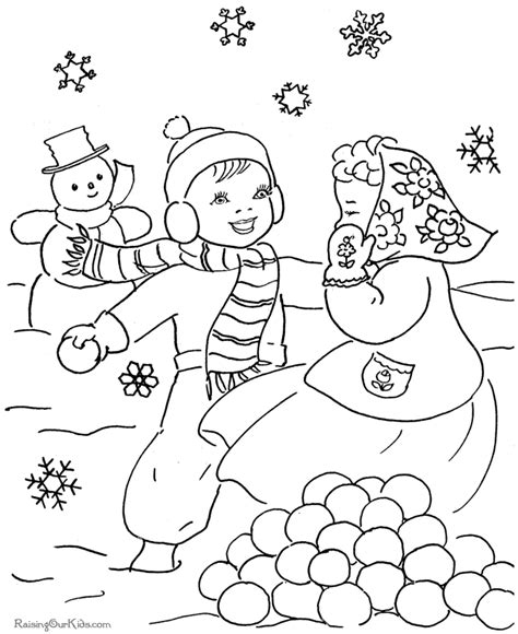 christmas scene coloring pages snowman