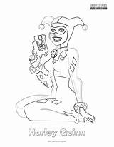 Harley Quinn Coloring Super sketch template