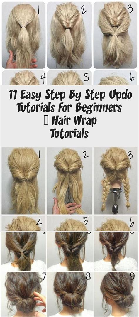 easy step  step updo tutorials  beginners hair wrap tutorials