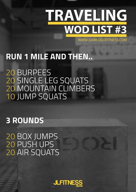traveling wods  require  equipment crossfit workouts