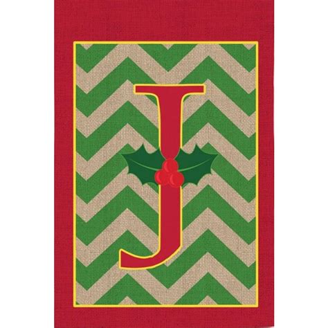 evergreen  ft   ft monogrammed  holly burlap garden flag