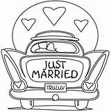 Wedding Coloring Pages Married Just sketch template