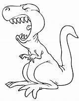 Coloring Pages Dinosaur Cartoon Rex Dinosaurs Baby Drawing Colouring Printable Cute Line Cat Cliparts Dino Color Trex Clipart Tyrannosaurus Library sketch template