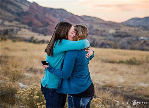 Colorado Engagement Season Wedding Proposal Lesbian Couple At Mount