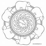 Mandala Bear Color Transparent Coloring Pages Large Print Small sketch template