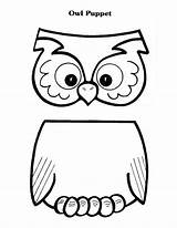 Owl Puppet Puppets Owls Nocturnal Printouts Fantoches Buio Coruja Aveva Gufo Paura Digibordonderbouw Onderbouw Thema Uil sketch template