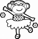 Coloring Monkey Ballerina Pages Wecoloringpage Unicorn Kids sketch template