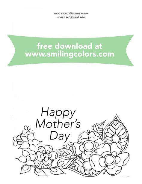 mothers day coloring cards   print  color