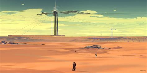 desert landscape science fiction deviantart futuristic artwork
