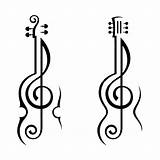 Guitar Clef Treble Coloring Violin Color Music Tattoo Designs Cleff Vector Tattoos Claves sketch template